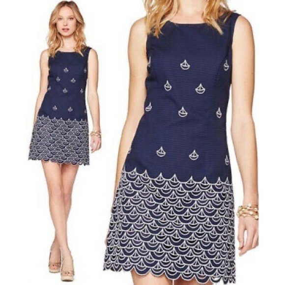 Lilly Pulitzer Dresses & Skirts - Lilly Pulitzer Clarita Navy Sailboat Dress